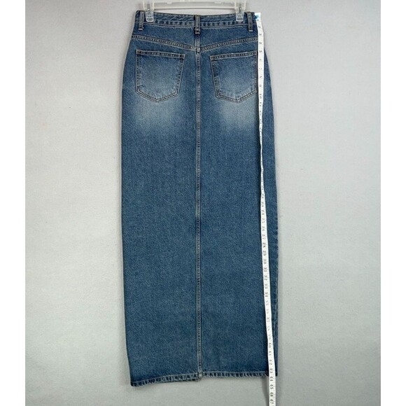 The Frankie Shop Skirt Womens Small Blue Jean Denim Button Fly Pencil Maxi Texas - Picture 13 of 16